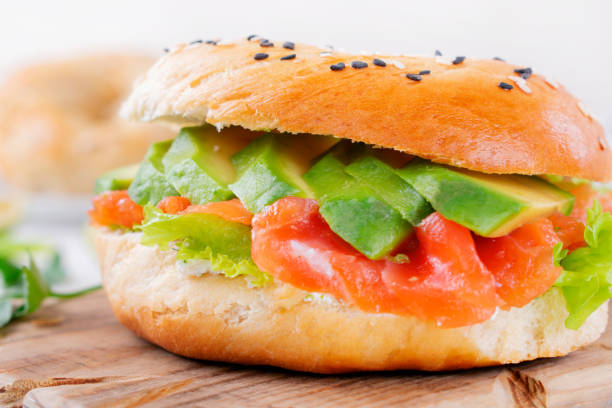 istock Bagel sandwich with salted trout and avocado 1348096243