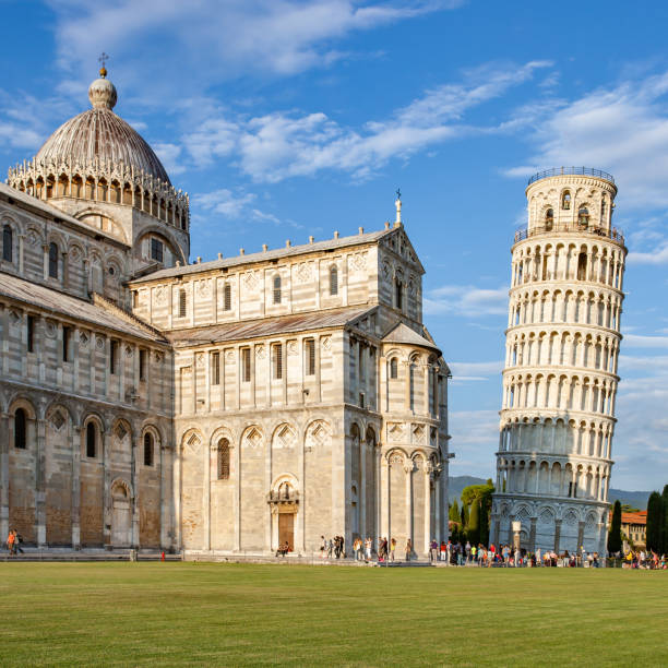 istock Pisa Cathedral and The Leaning Tower in the evening 1348106894