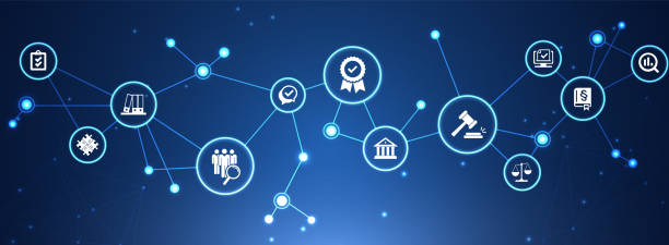 istock compliance icon concept: corporate mission or compliance policy or ethical management values connected icons 1348111131