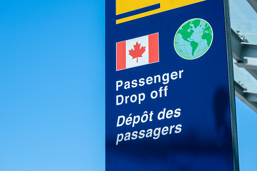 Passenger drop off sign at Halifax Stanfield International Airport