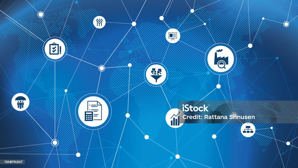 Operations Based Graphics Operations Management Vector Illustration Blue Concept Related To ...