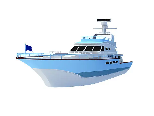 Photo of Yacht illustration on white background
