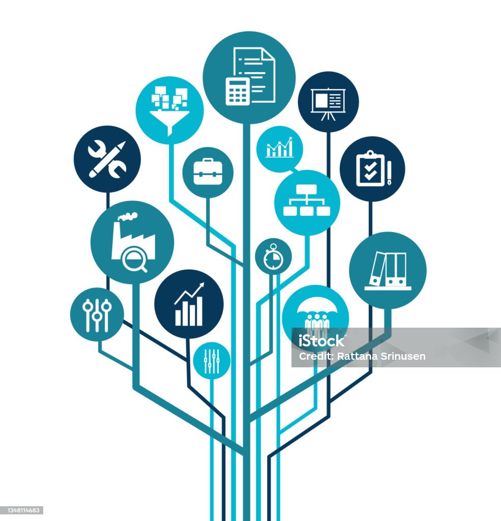 Operations Management Drawing Simple Operations Management Vector Illustration Blue Concept Related To ...