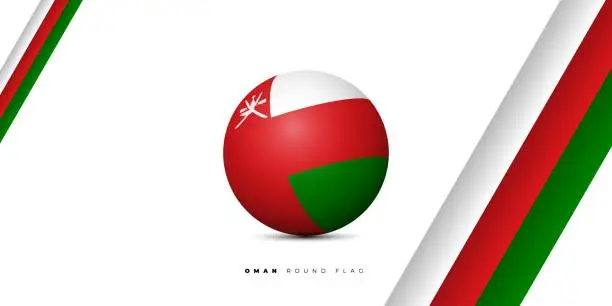 Vector illustration of Oman Round flag design. Oman Independence day background design