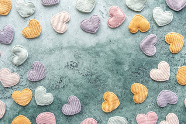 istock Valentine's day greeting card with copy space in the middle. Flat lay. 1348119316