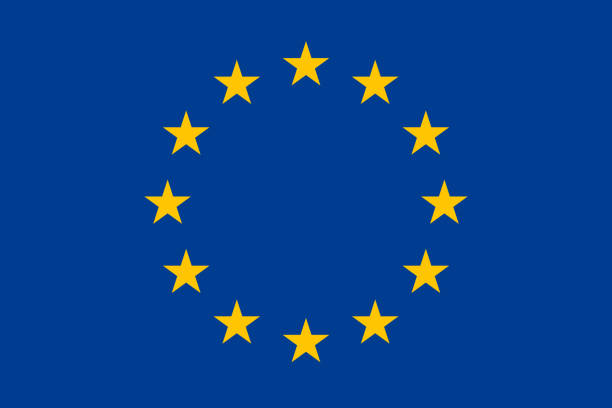 flaga europy - european community government flag sign stock illustrations