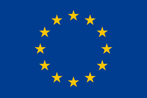The flag of Europe, also known as the European Union flag. Drawn in the correct aspect ratio. File is built in the CMYK color space for optimal printing, and can easily be converted to RGB without any color shifts.