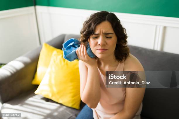 Beautiful Woman Suffering From Toothache Stock Photo - Download Image Now - Ice Pack, Teeth, Wisdom
