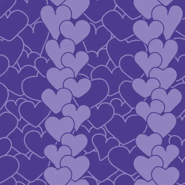 Vector illustration of Purple hearts seamless pattern
