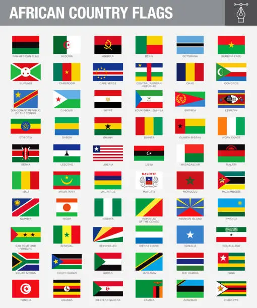 Vector illustration of African Country Flags