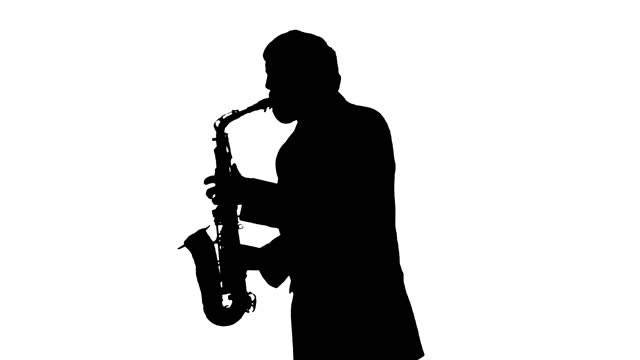 Musician Playing Saxophone Cutout Silhouette