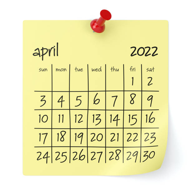 April 2022 Calendar stock photo