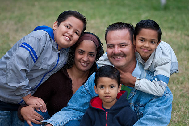 istock Family of five 134813782
