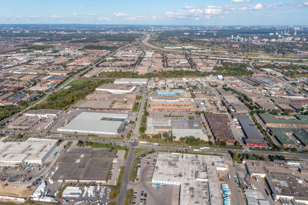 istock Aerial View of Rail Classification Yard, The MacMillan Yard, Maple, Vaughan, Canada 1348143190