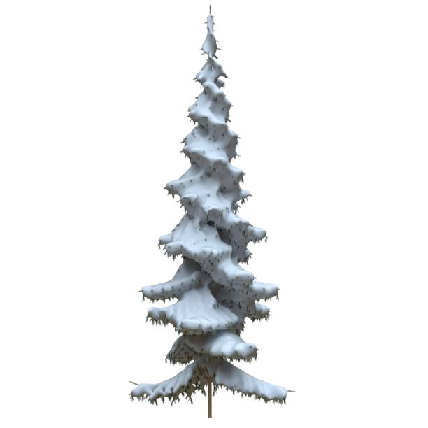 istock Winter fir tree under the snow isolated on white background 3d illustration 1348149009
