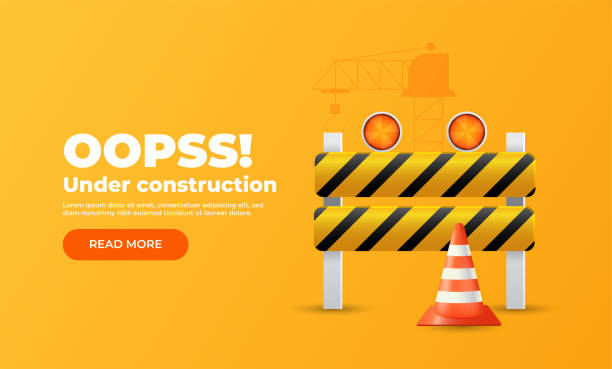 Website under construction page. Web Page Under Construction. Website under maintenance page. Web Page Under maintenance. Flat isometric vector illustration banner design isolated on white background. Website under construction page. Web Page Under Construction. Website under maintenance page. Web Page Under maintenance. Flat isometric vector illustration banner design isolated on white background. repairing construction site construction web page stock illustrations