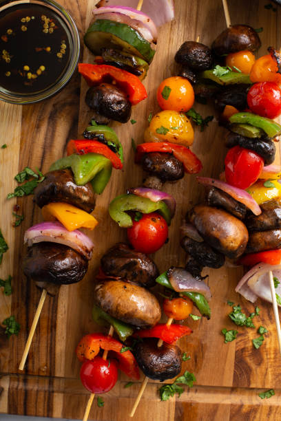 istock Vegan vegetable and mushroom grilled cabobs 1348158736