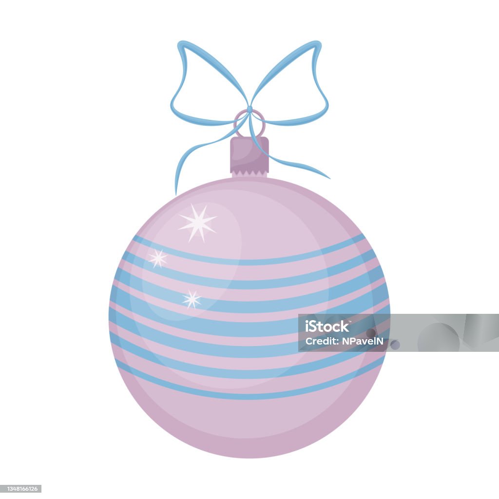 Vetores de Brinquedo De Árvore De Natal Uma Bola Grande E Bonita Para  Decorar Uma Árvore De Natal Rosa Com Azul Um Brinquedo Festivo De Ano Novo  Um Acessório De Ano Novo