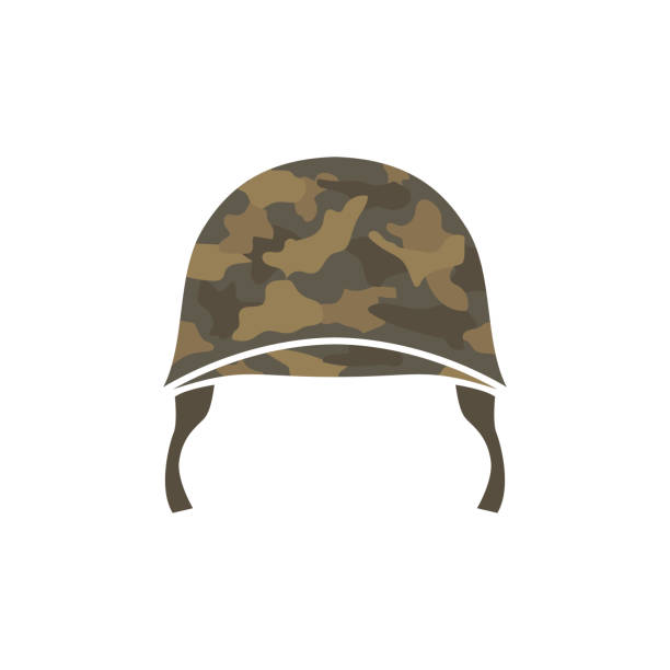 военный шлем или армейская шляпа векторная иллюстрация изображения. подходит для значка, символа или дизайнерского актива с использование - soldier hat stock illustrations