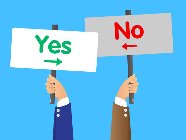istock Hand holding up banner with Yes No right wrong answer business concept. 1348171278
