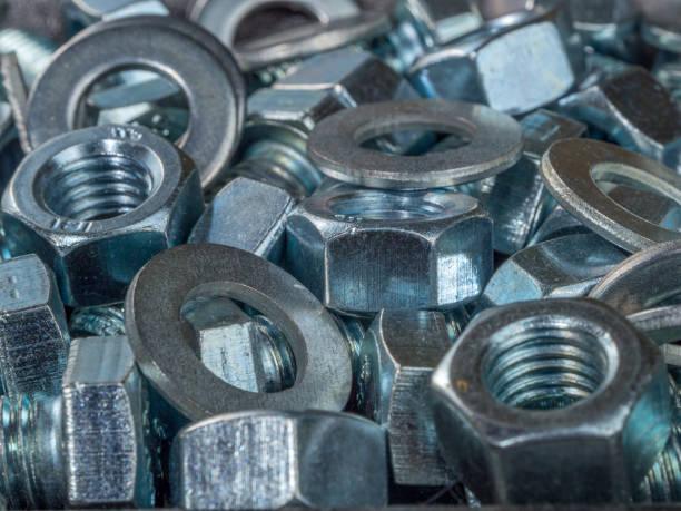 istock A group of bolts, nuts and washers close up. Fasteners. 1348176544