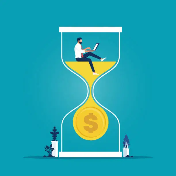 Vector illustration of Time is money vector concept