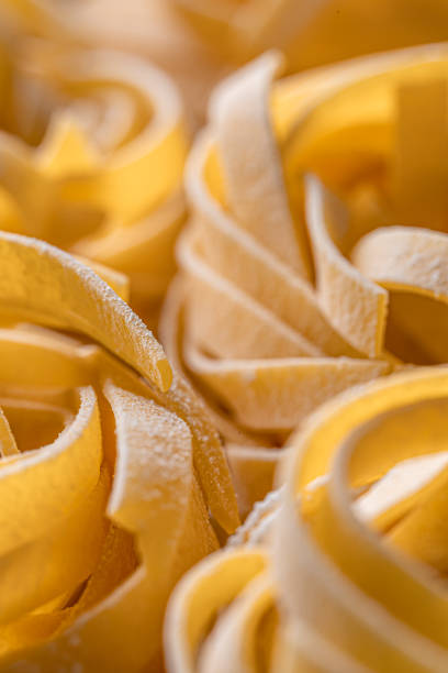 Homemade fettuccine pasta