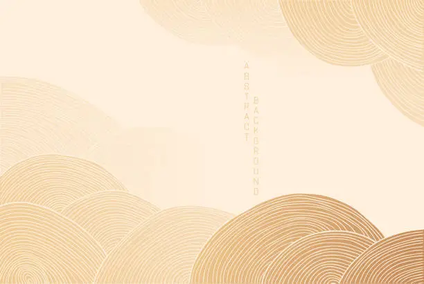 Vector illustration of japanese landscape on light background