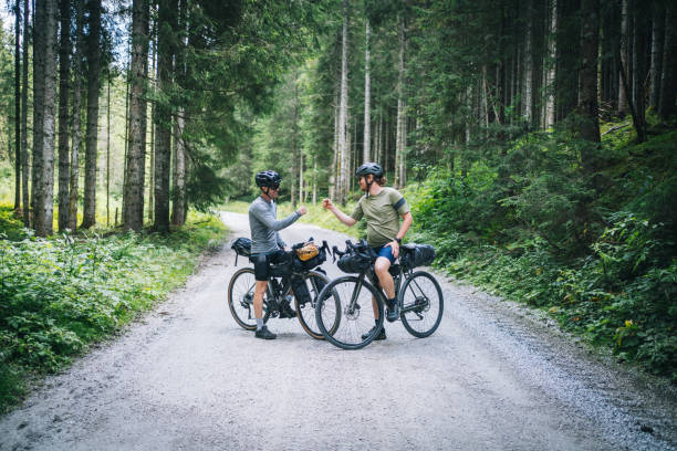 They chat and high five before ride