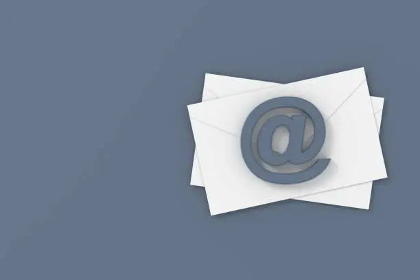 Email contact banner design. 3D rendering.