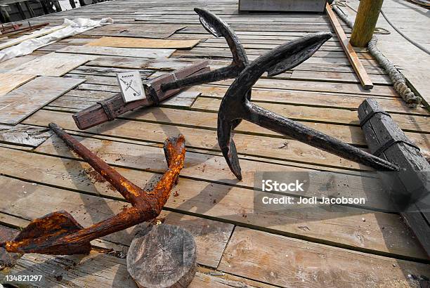 Marblehead Massachusettes Anchors Stock Photo - Download Image Now - Anchor - Vessel Part, Anchored, Boat Deck