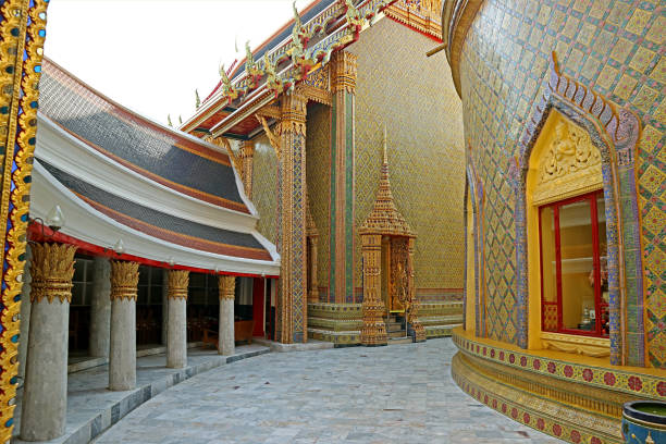 istock Pagoda's Base Surrounded with the Circular Corridor in Wat Ratchabophit Buddhist Temple, Historic Place in Bangkok, Thailand 1348213413