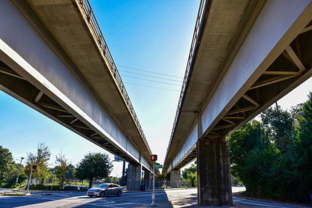 istock Elevated rail train tracks over Atlanta streets 1348214672