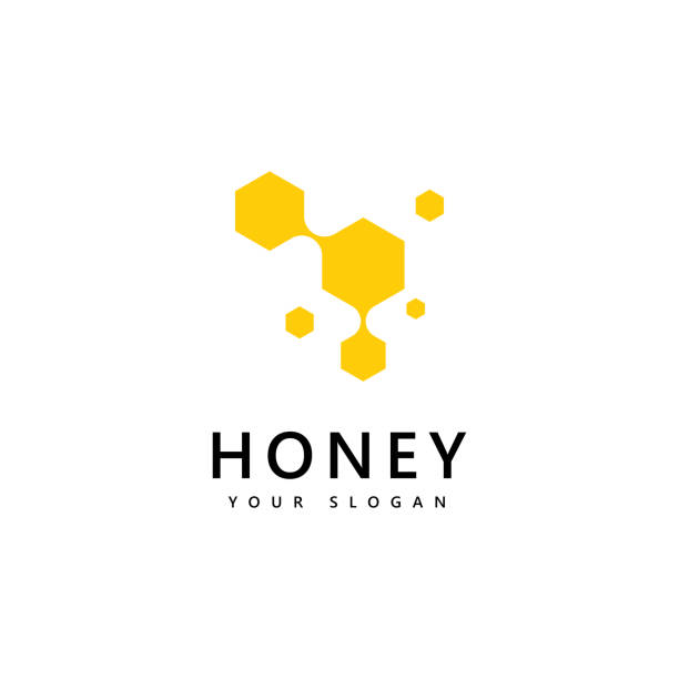 Honey comb  logo icon   bees vector design Honey comb  logo icon   bees vector design beehive stock illustrations