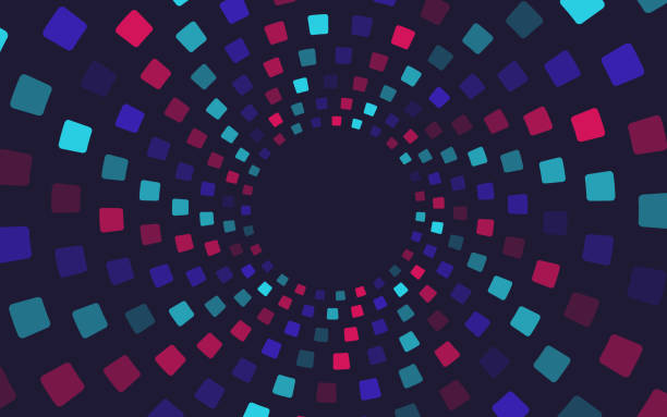 Zoom Pattern Frame Zoom in colors pattern frame background circle design. deep pick stock illustrations