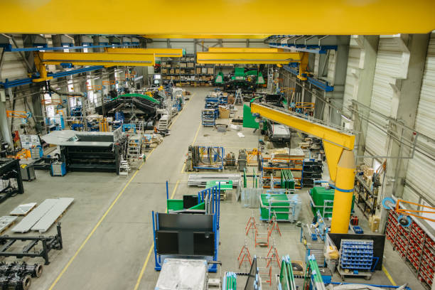 View of production line at manufacturing plant