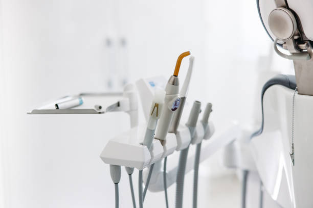 Close up of modern dental drills in the dentist's office