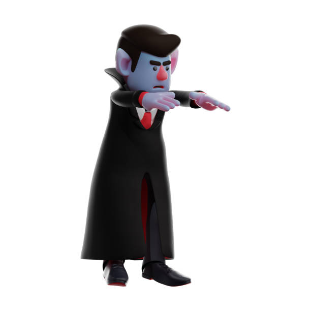 istock 3D Dracula Vampire Cartoon Design showing a creepy expression 1348222462