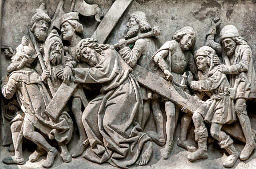 The Passion of Jesus carved in stone