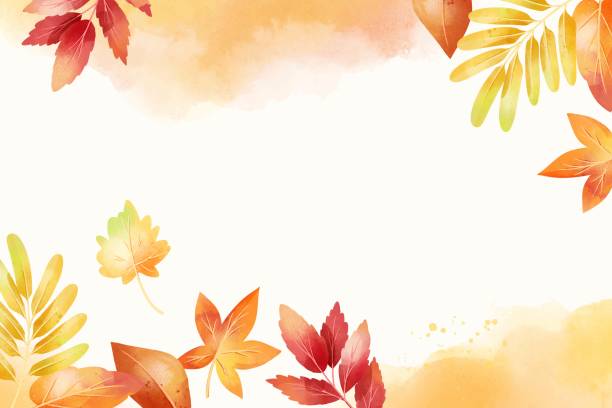 水彩秋、葉の背景ベクトルデザインイラスト - autumn leaf frame decoration点のイラスト素材／クリップアート素材／マンガ素材／アイコン素材