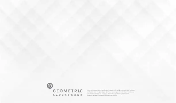 Vector illustration of Abstract white and gray gradient geometric square with lighting and shadow background. Modern futuristic wide banner design. Can use for ad, poster, template, business presentation. Vector  EPS10