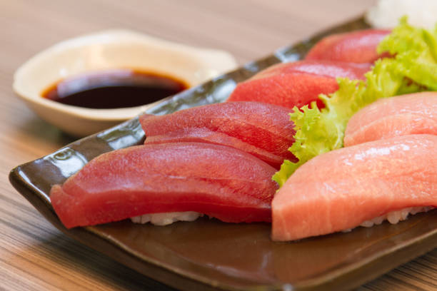 istock Sushi set. Japanese national food 1348232265