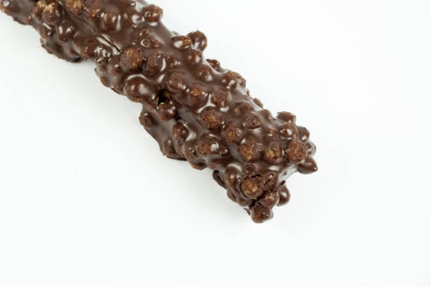 istock Chocolate caramel wafer on white background 1348232362