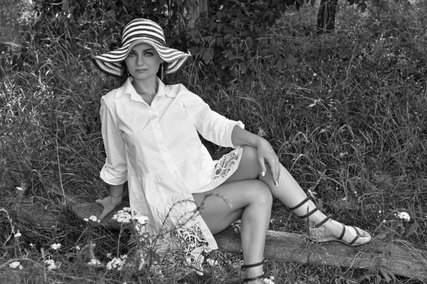 Fashionable girl enjoying nature