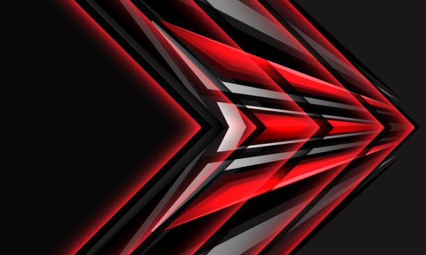 istock Abstract red power silver arrow speed direction on grey technology design modern futuristic background 1348238033