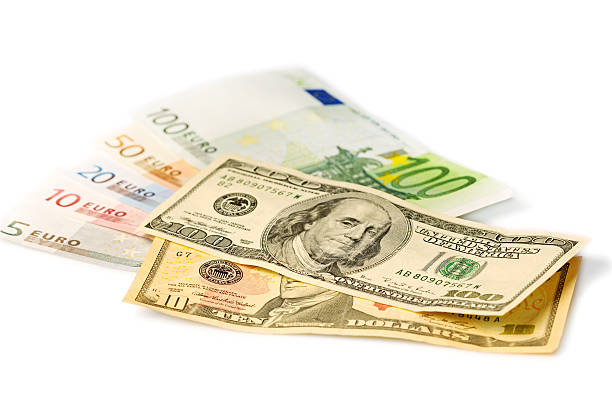 Euro and Dollar stock photo