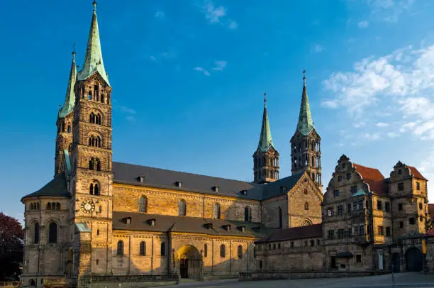 Rare sight of Bamberg Cathedral without scaffolding