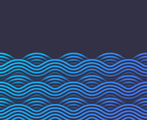 Vector illustration of Waves Line Background Pattern
