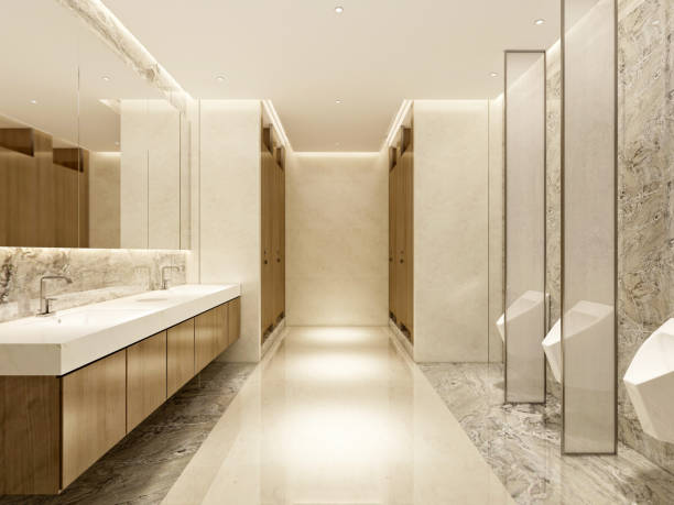istock 3d render of modern luxury bathroom 1348249050
