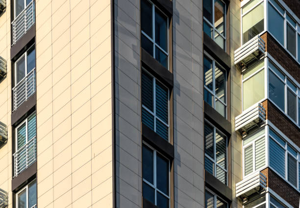 istock Facade of a new apartment building. Housing construction 1348249498